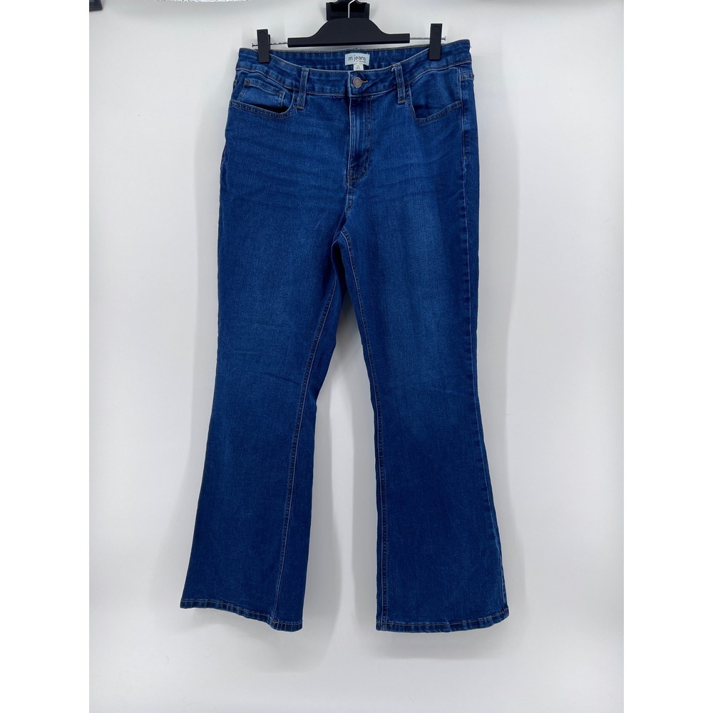 Maurices M Jeans Womens 14 Regular Mid Rise Bootcut Blue Denim Flap Pocket